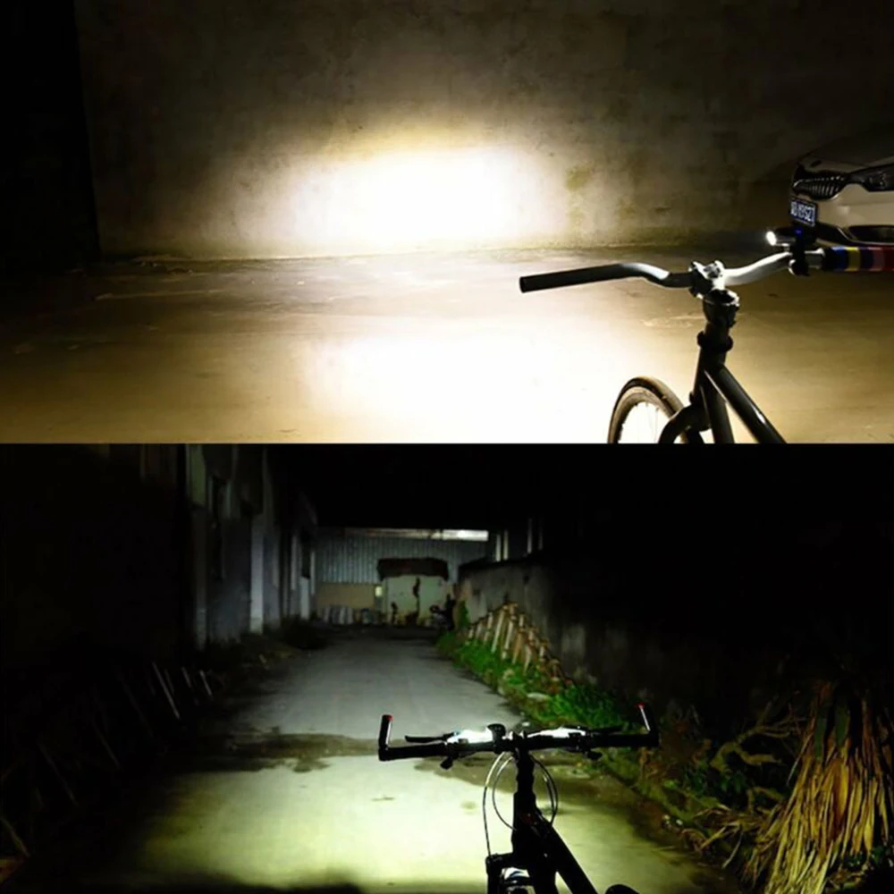 New Electric Front Light Bike Headlight with Tail Lamp USB Charging Waterproof Smart Flashlight For Bicycle Bike