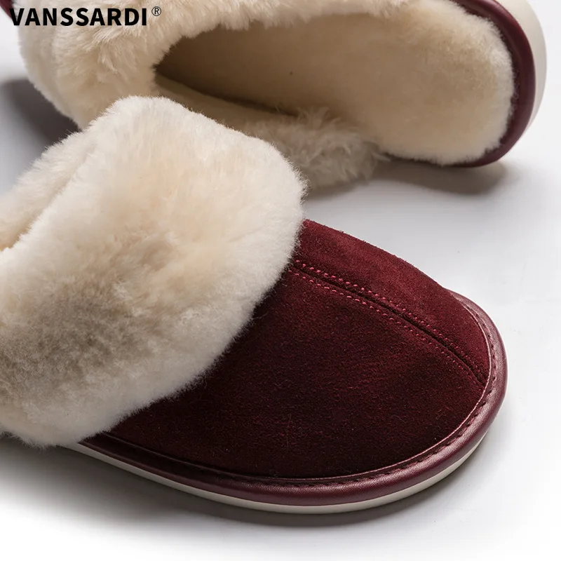 

Classic Spring And Autumn Closed-toe COUPLE'S Sheepskin Indoor Habitat Home Leather Slippers Anti-slip Breathable Floor Slipper