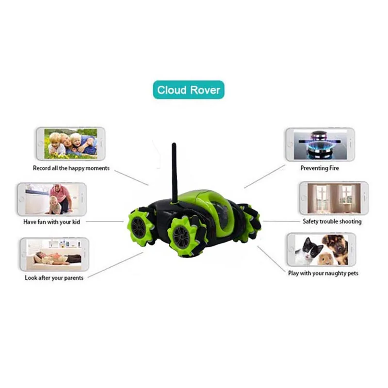 Tanie Wifi App kontrolowana zabawka robot Cloud Rover zdalnie sterowany czołg z FPV kamera hd RC pojazd VR bezprzewodowy automatycznie ładuje się