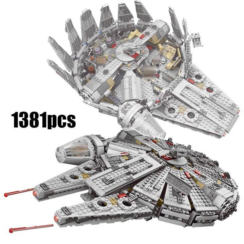 

1381pcs Star Millennium Wars Building Blocks Fit lepining 75105 05007 Falcon Spacecraft Bricks Set Children Kids Toys Gifts