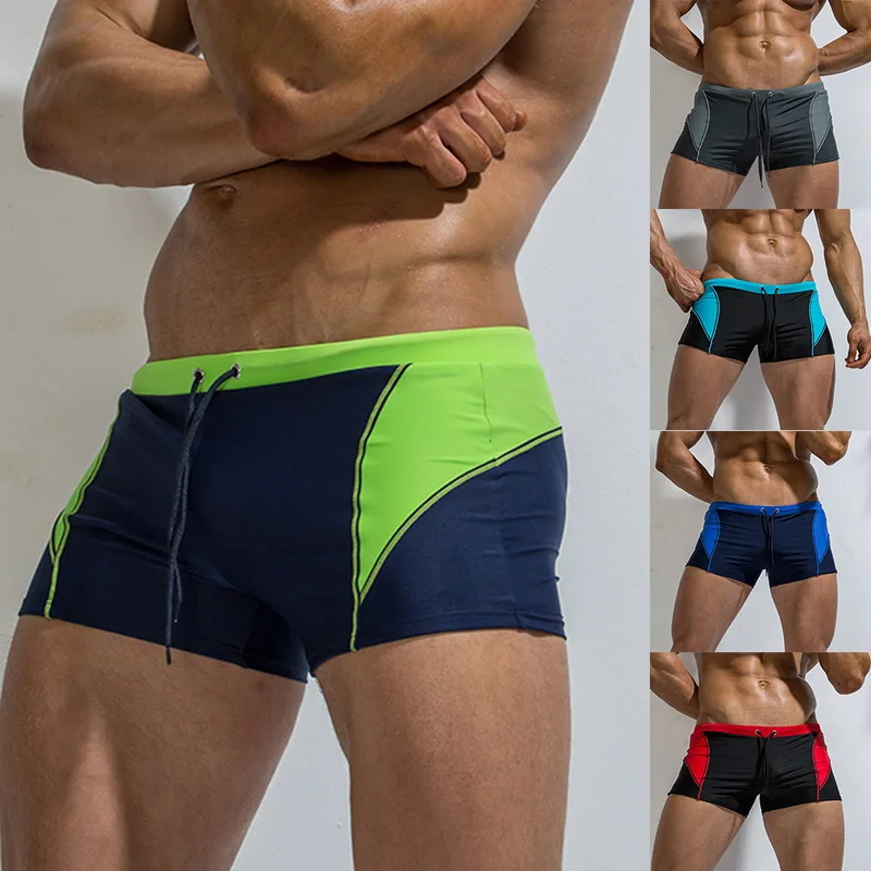 Красивые модные мужские пляжные шорты в стиле пэчворк VogueSwimwear для мужчин, сексуальные пляжные шорты, праздничный купальник, мужские плавки-трусы, шорты
