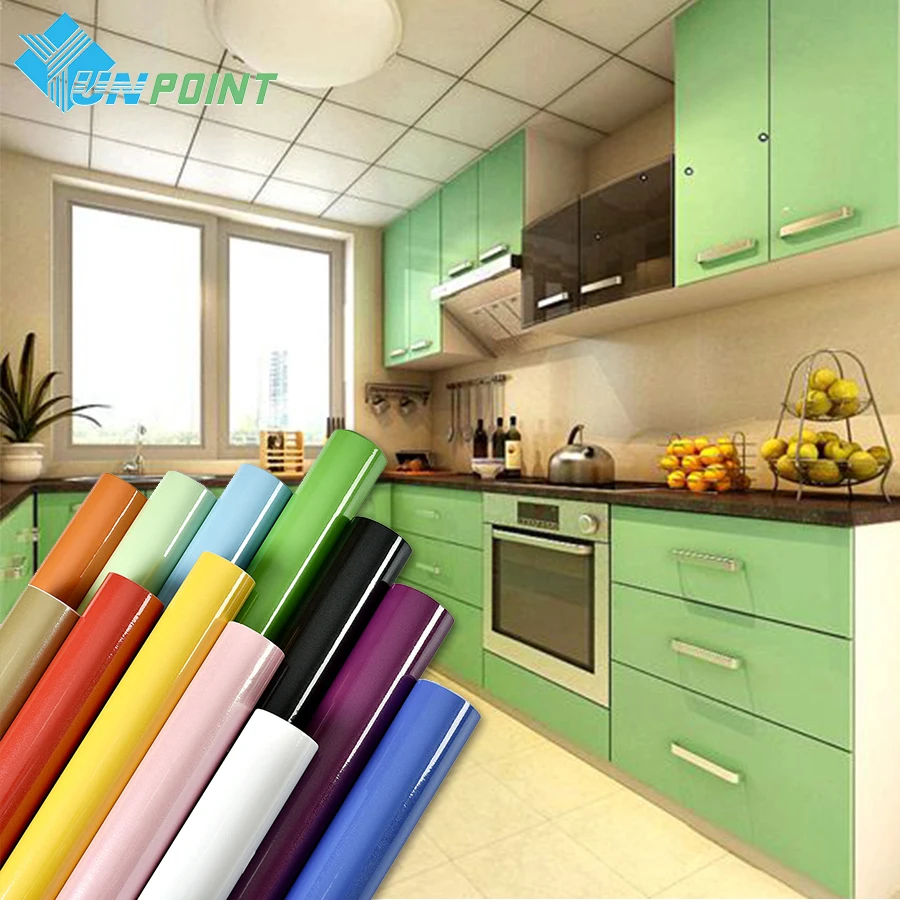 Pegatinas de pared de color blanco y gris mate, película de vinilo  autoadhesivo de papel tapiz para armario, baño, cocina, encimeras -  AliExpress