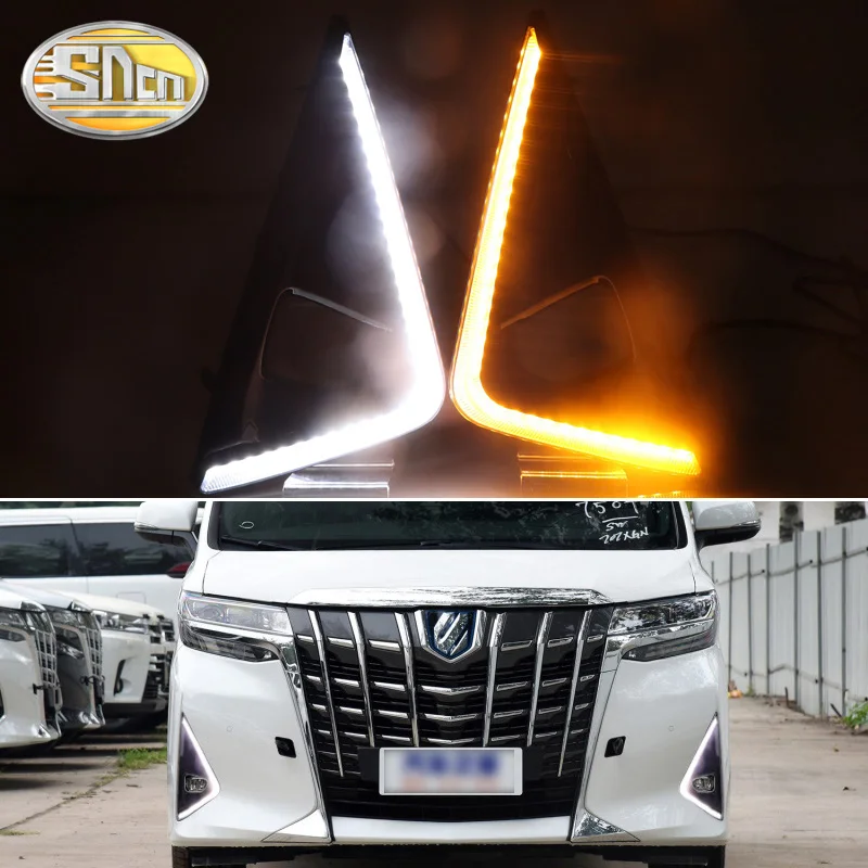 

2pcs For Toyota Alphard 2018 2019 Daytime Running Lights Daylight Fog Lamp LED DRL with Turn Signal Functions