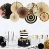 8pcs/set Chinese Printing Vintage Wheel Tissue Paper Hanging Fans Flower Craft For Birthday Party Wedding Baby Shower Decoration ► Photo 3/6