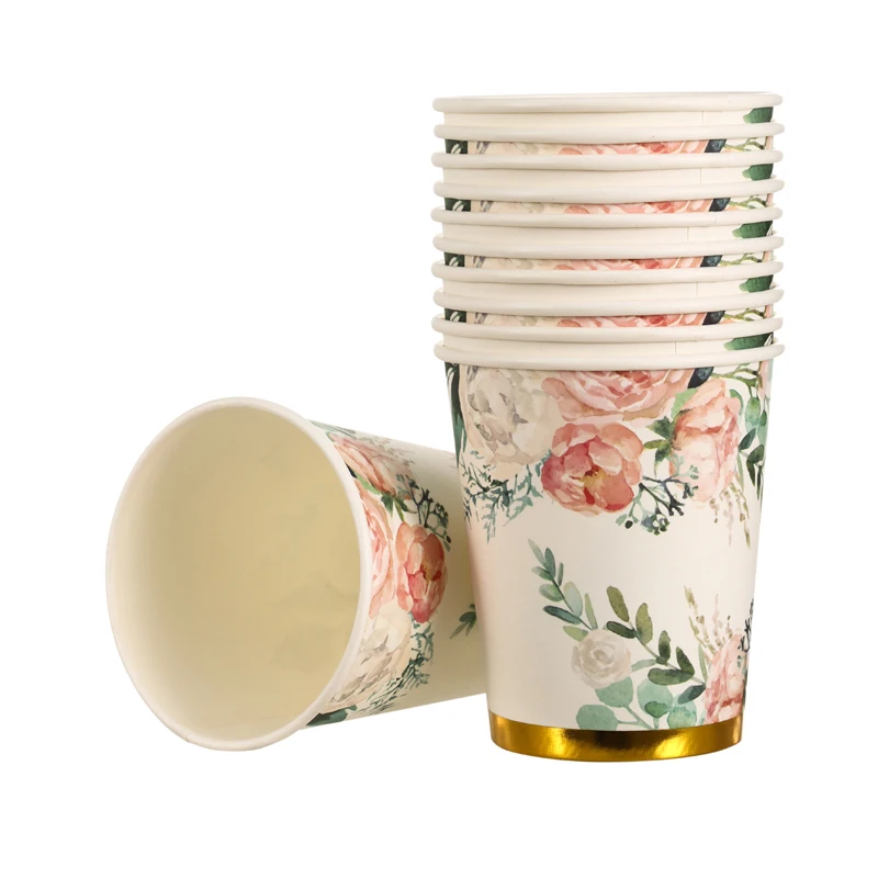 Description Picture 6 of itemFloral printing Disposable tableware Tea party supplies paper plate cup wedding decoration baby shower kids birthday party deco