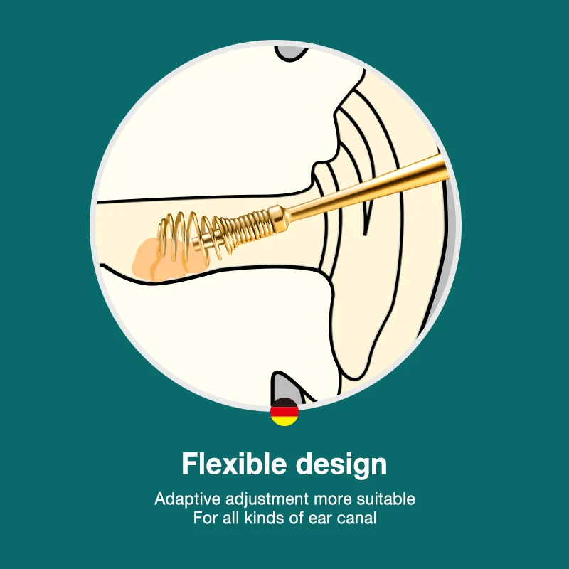 MR.GREEN Ear Pick 360&deg; Spiral Massage Ear Canal Cleaner Stainless Steel Flexible Design Care Tools