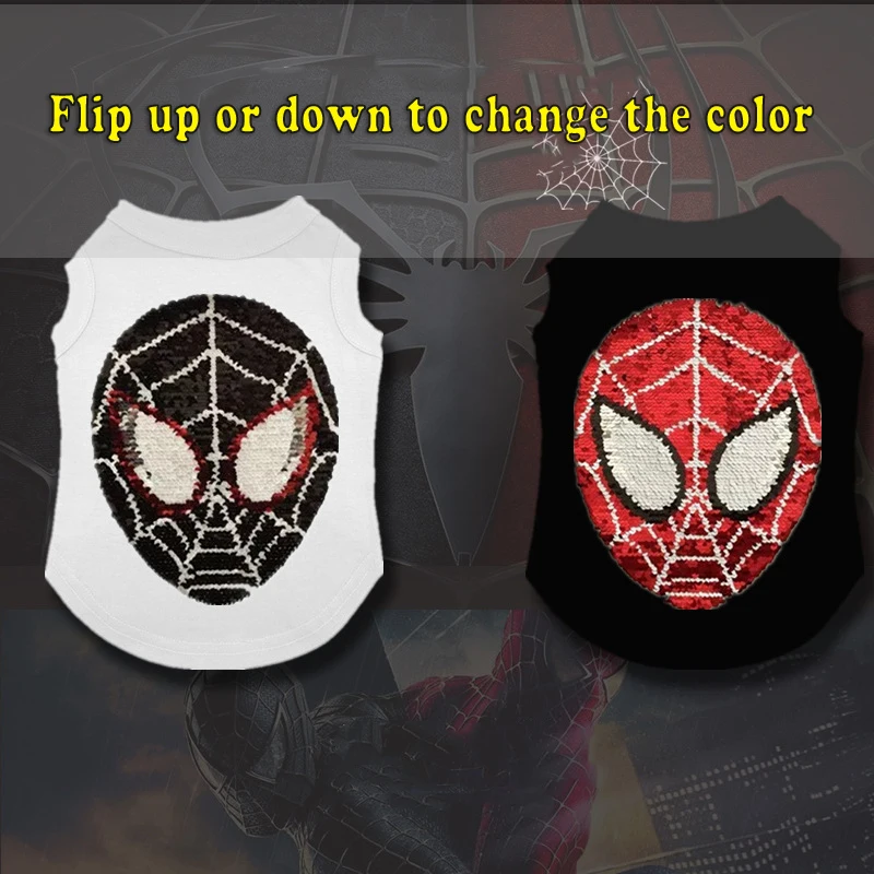 SUPREPET Newest Pet Dog Cat Summer Autumn Costume Dog Fashion Vest Clothes Superhero Spider Pattern Change Color Pet Clothing