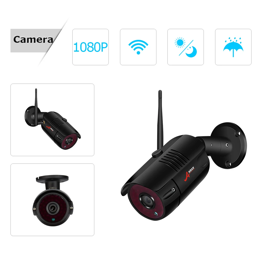 ANRAN 8-канальная система видеонаблюдения 1080P HD 15 дюймов монитор NVR ip-камера уличная камера ночного видения система безопасности