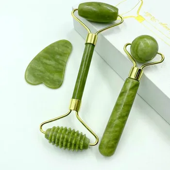 

Anti Aging Natural Jade Face Roller Massager Double Heads Jade Stone Face Lift Tool Body Relaxation Beauty Health Skin Care Tool