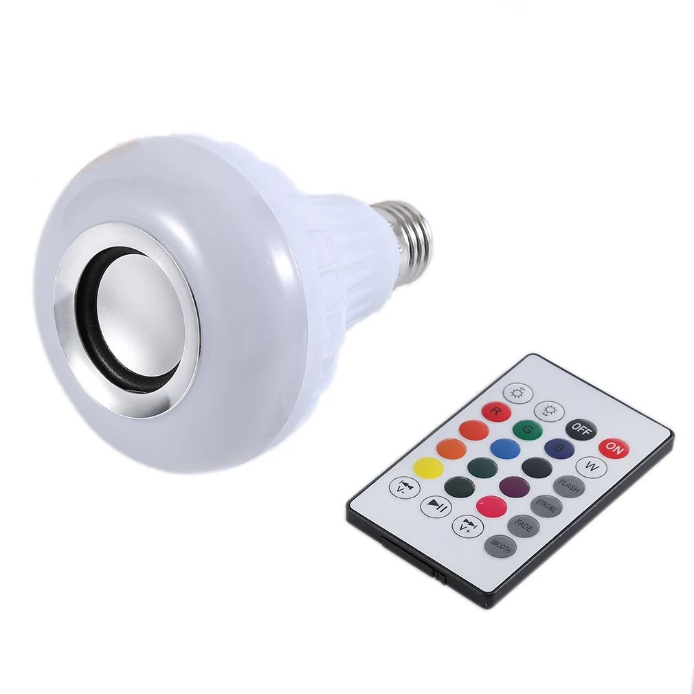 

ICOCO Wireless Bluetooth Remote Control Mini RGB Smart Audio Speaker 24 LED E27 Music Bulb Colorful music Playing & Lighting New