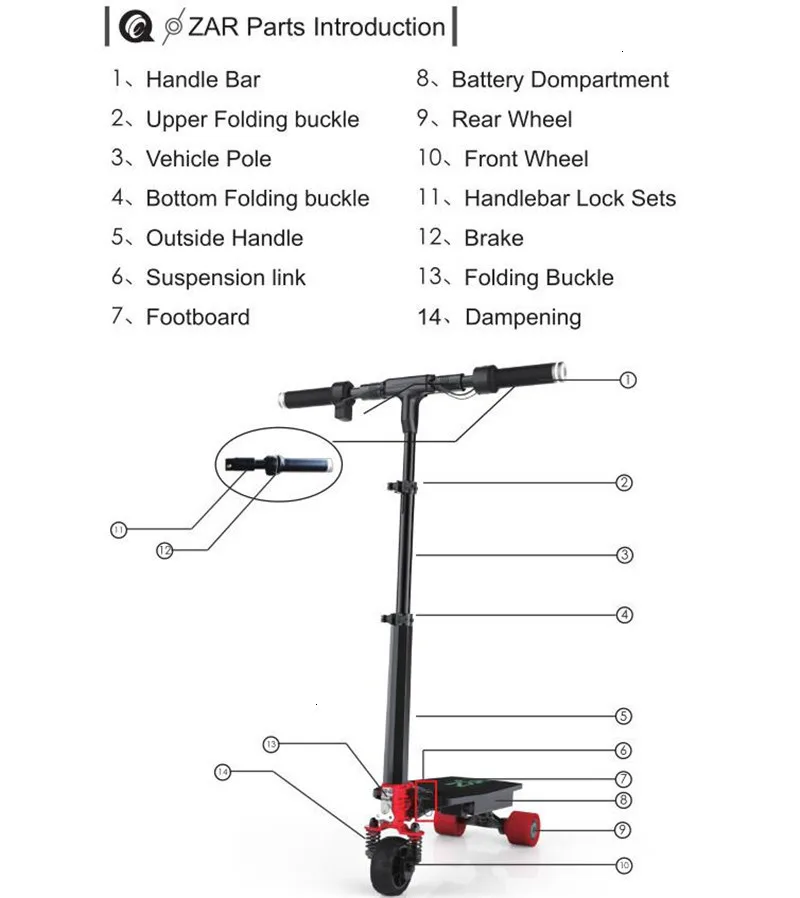 Folding Mini Electric Scooter 4 Inch Portable 3 Wheels Foldable Skateboard Hoverboard Kick Scooter kick-boards 5.3KG for Adults  (24)