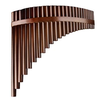 

25 Pipes C Key Brown Pan Flute Traditional Romanian Woodwind Instrument Bamboo Handmade Pan Pipe