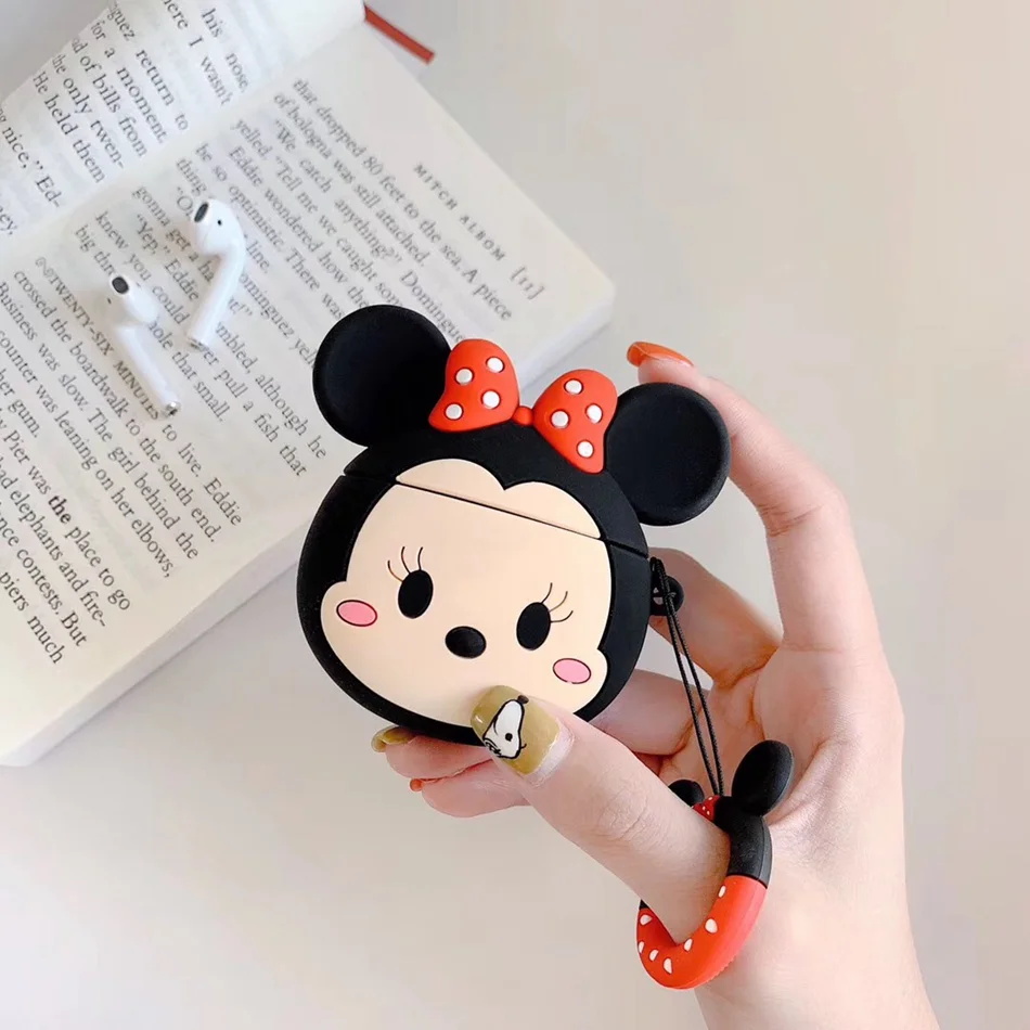 

For AirPods 1/2 Case Cute Cartoon Earphone Cases For Apple Airpods pro case Soft Protect Cover with Finger Ring Strap