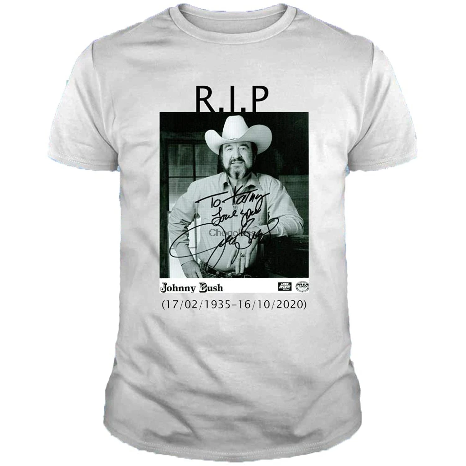 Официальная черная рубашка RIp Джонни Буш 1935 2020 с надписью |