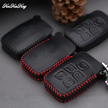 

Leather Car Key Cover Case with Keychain For Land Rover Discovery 4 Freeland 2 Range Rover Evoque 2003-2016 2017 For Jaguar XJL