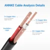 ANNKE 4PCS A Lot 30M 100 Feet BNC Video Power Cable For CCTV AHD Camera DVR Security System Black Surveillance Accessories 4