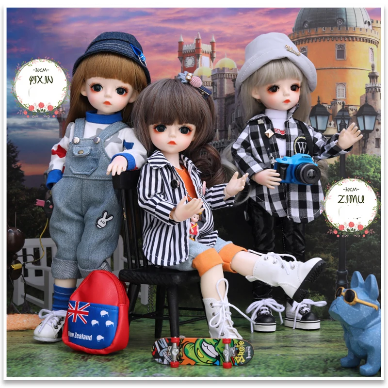 

Bjd Doll 30CM Gifts For Girl 18 Joints Doll With Clothes 1/6 DIY Doll Best Gifts For Girl Handmade Beauty Toy