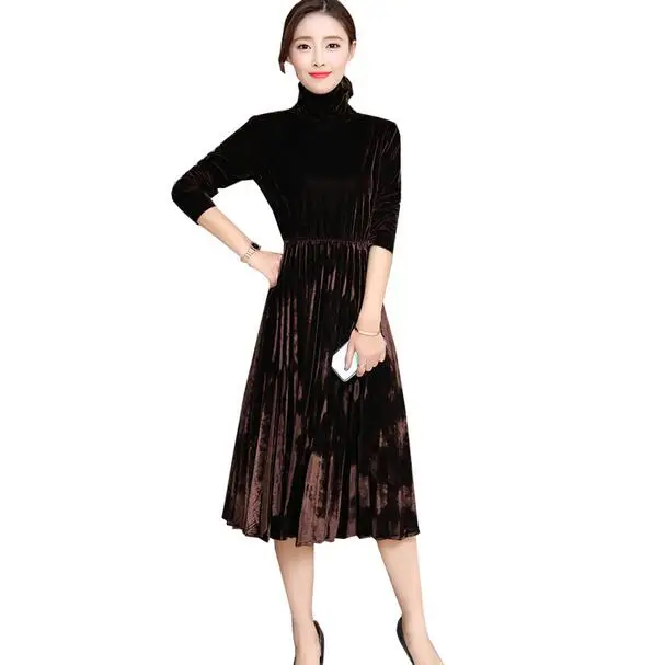 black velvet turtleneck dress