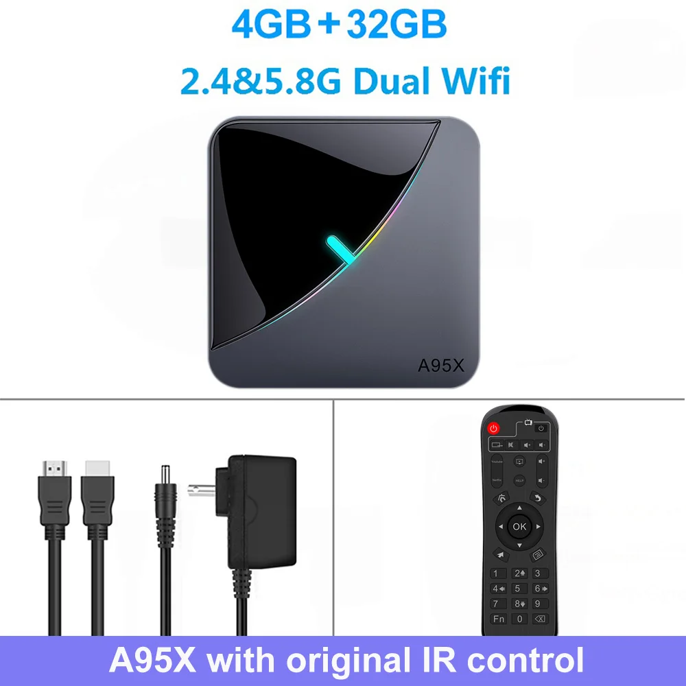 4G 32G LEMADO A95XF3 ТВ приставка Android 9,0 Amlogic S905X3 4K голосовой помощник Google 4 ГБ ОЗУ 64 Гб ПЗУ 5G wifi Смарт ТВ приставка поддержка PLEX - Color: 4G 32G