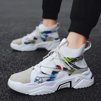 

Men's Sole protection Casual Shoes for Man Sneakers Durable Outsole Trainer Autumn breathable casual socks shoes old shoes