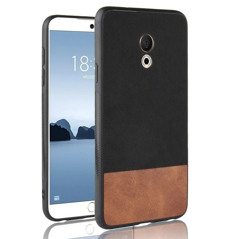 

New For Meizu 15 Lite case For Meizu M15 silicone edge fabric cowboy PU leather protective phone cover For Meizu 15 Lite case