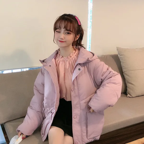 

Photo Shoot 2019 Winter Cotton-padded Clothes Online Celebrity Students Short down Jacket CHIC Women's College Style Thick Loose