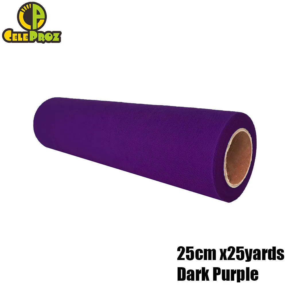 25CM DARK PURPLE 25 см 25Y тюль сетка рулон Свадебная вечеринка органза Ткань Настольная дорожка Стул Sash DIY Ailse runner Лестницы украшения вечерние принадлежности - Цвет: 25CM DARK PURPLE