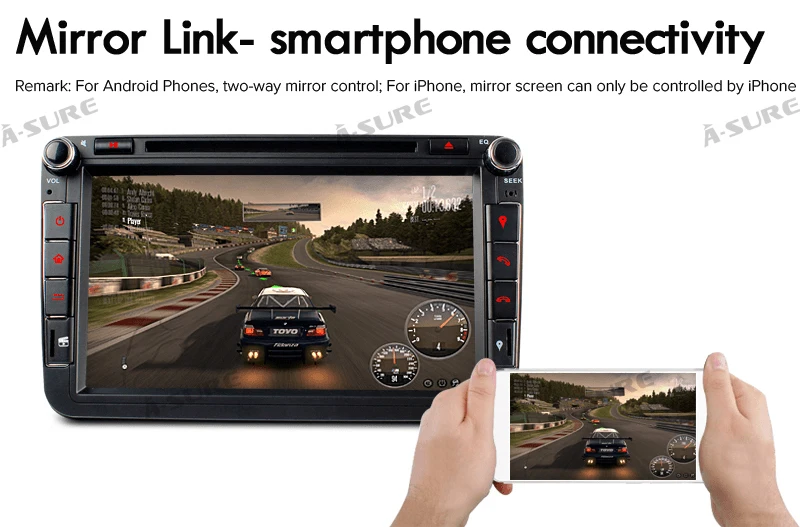 Sale A-Sure 2 Din 8 Core  Android 8.0 Radio GPS DVD Navigation For Volkswagen VW GOLF MK5 MK6 PASSAT B6 TOURAN Polo Tiguan SEAT SKODA 19