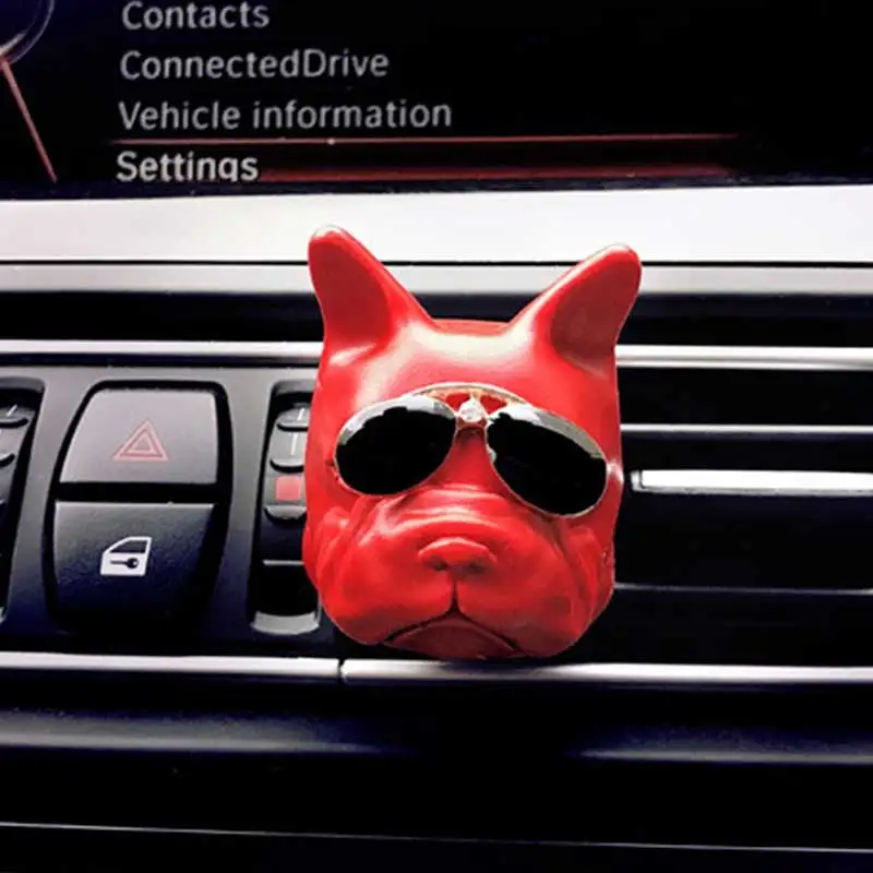 Автомобильный освежитель воздуха ПВХ Бульдог Авто запах духи клип автомобильный эфирное масло Ароматический диффузор для запахов ароматизатор - Название цвета: red
