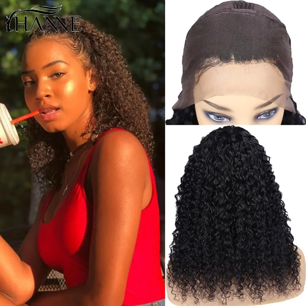 

HANNE Curly Lace Frontal Human Hair Wigs 13x4 Brazilian Lace Remy Hair Wig PrePlucked Wig 150% Density For Black Women Free Ship