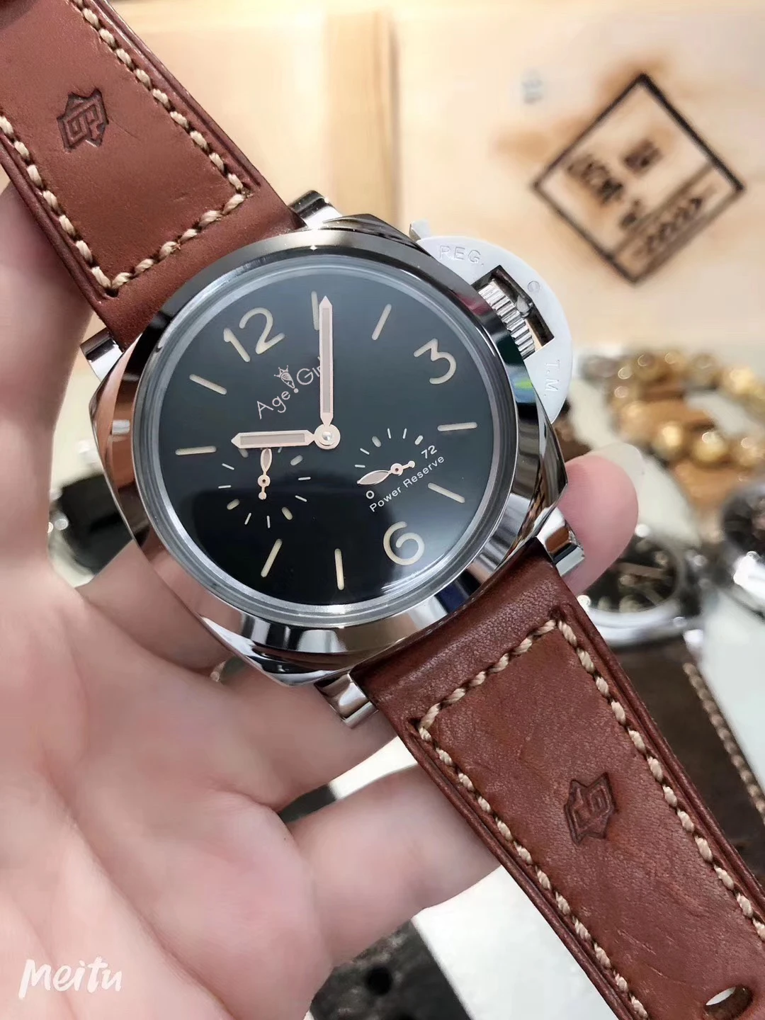 

Luxury Brand New Men Automatic Mechanical Stainless Steel AISI316L Leather Sapphire Glass Back Power Reserve Luminous 1950 Watch
