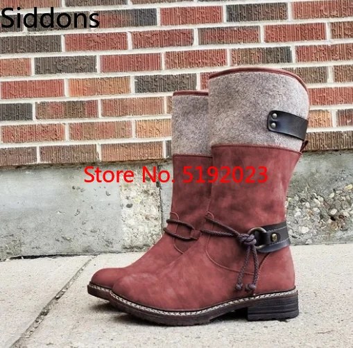 Najtaniej Buty damskie Vintage Casual średnio wysokie buty z cholewami luksusowe buty damskie projektanci buty zimowe ciepłe buty Zip Zapatos De Mujer C80