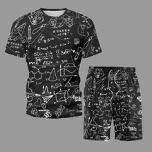 School Trend T-Shirt Shorts Suit Summer Casual Sports Set Men and Women Matching Short Sets Graffiti Print Clothing Outfits 5XL