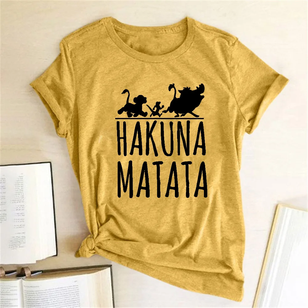 Hakuna Matata T Shirt Female Women Fashion Cute Short Sleeve Crewneck Hipster T Shirt Playeras De Mujer De Moda 2019 Graphic Tee