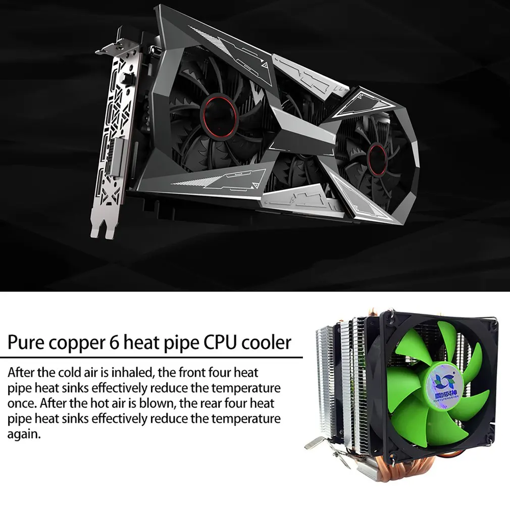 3 линии 6 тепловая труба cpu Радиатор AVC Чистая медь AMD 1155 1156 настольный вентилятор охлаждения процессора компьютера с постоянной скоростью один двойной ветер