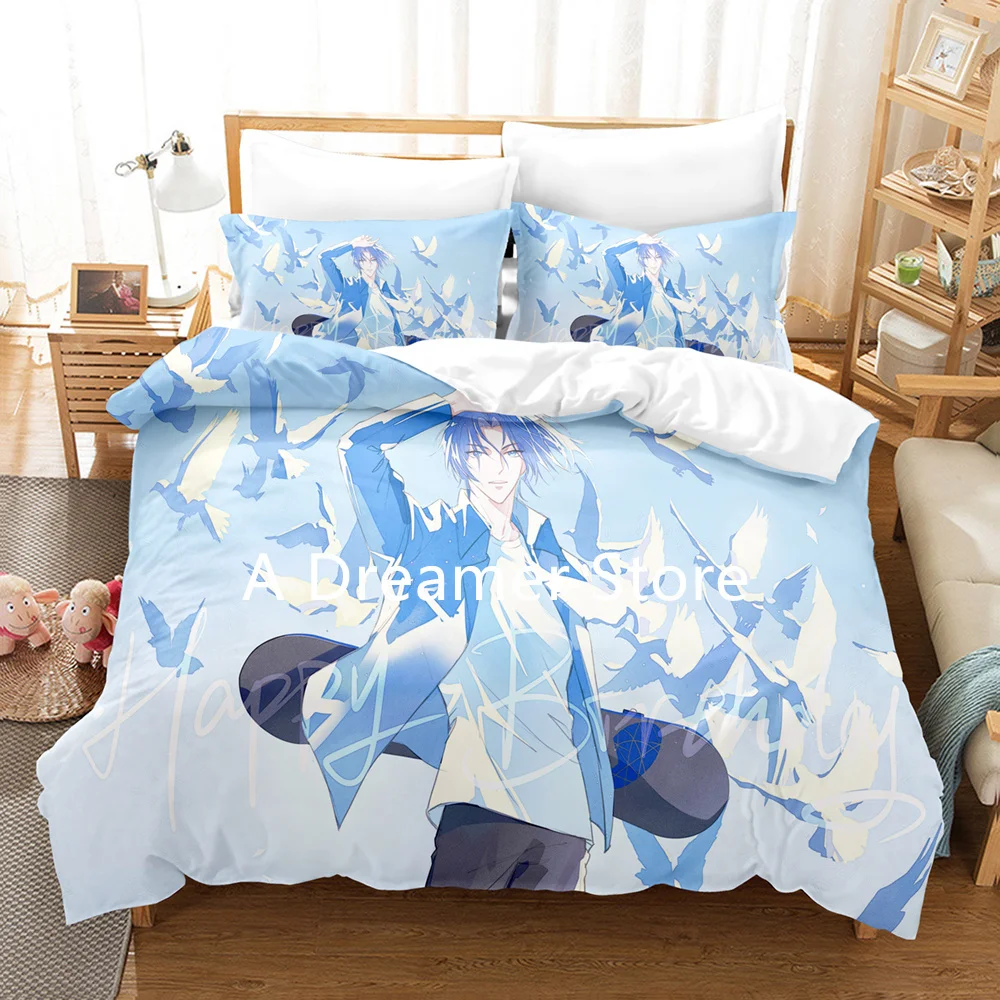 Skateboard Anime Bedding Set SK8 The Infinity Duvet Cover Boys Game Skateboard Printed Bedding Decoration Bedclothes Home