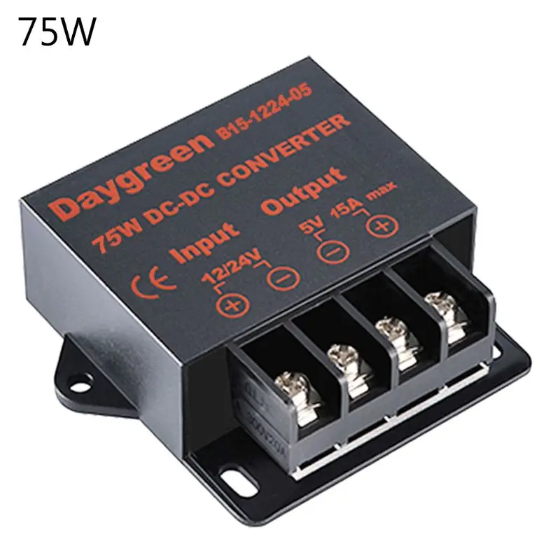 12/24V DC/DC 5V Автомобильное понижающий преобразователь Светодиодный Питание трансформаторный переходник 37ME