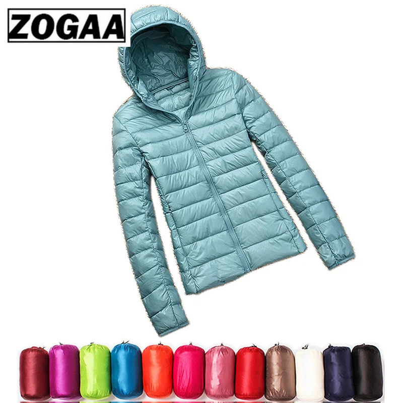 Leve à Prova Água com Capuz Zogaa Mulheres Parkas Inverno Quente Jaqueta Casual Dwaterproof Sólido Fino Curto Cabolsas 5xl Mais Tamanho