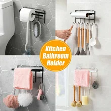 Держатель для кухонной стены, бумаги, стикер, держатель рулона для ванной комнаты, вешалка для полотенец с крючками, Decoracion, полка для салфеток, Органайзер