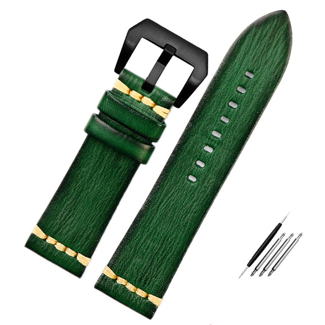 Handmade Vintage Genuine Leather Watchband Pa-ne-rai  T-u-dor 18mm 20mm 22mm 24mm Watch Band Wrist Bracelets Cowhide Straps