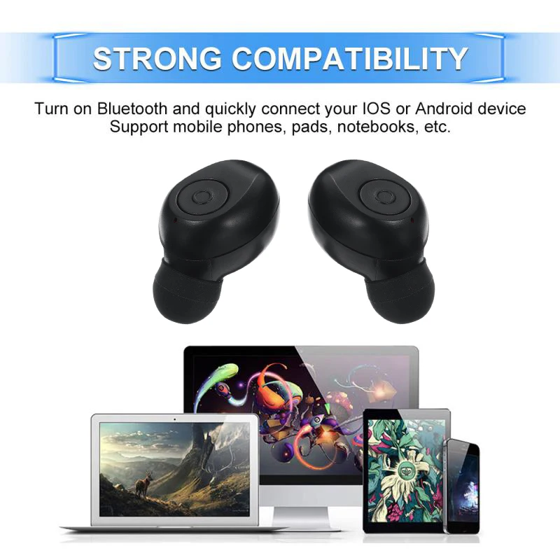 TWS bluetooth 5,0 наушники, мини беспроводные стерео наушники, водонепроницаемые наушники Handfrees с 2500 мА/ч внешним аккумулятором для смартфонов