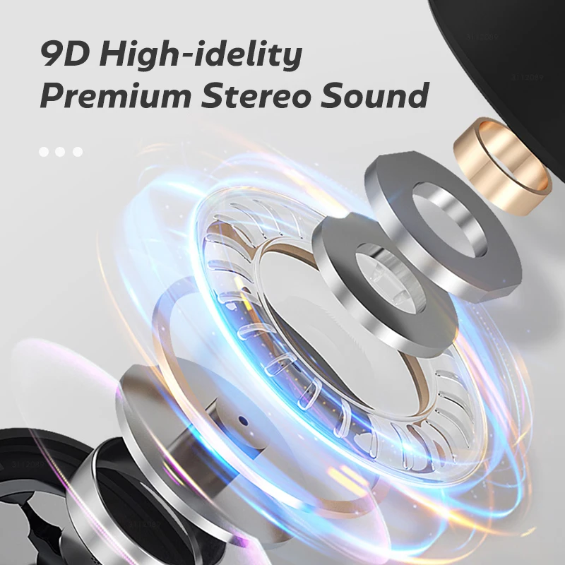 TWS Ture Wireless Earphones Bluetooth Headphones with Mic Touch Control Wireless Earbuds Noise Reduction IPX5 Waterproof Headset