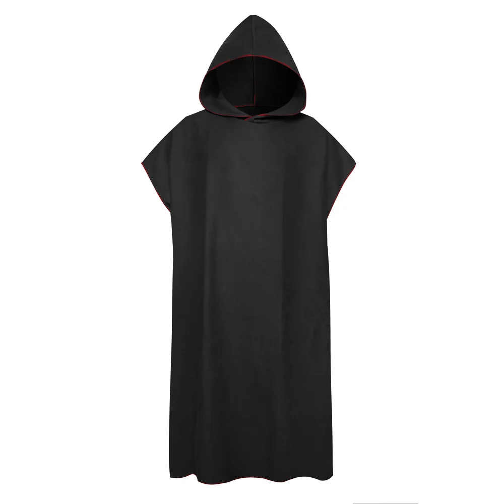 Банный халат NEWAO Windbreak, шапочка, плащ для дайвинга, пляжный купальный костюм для взрослых, Банные полотенца - Цвет: Черный