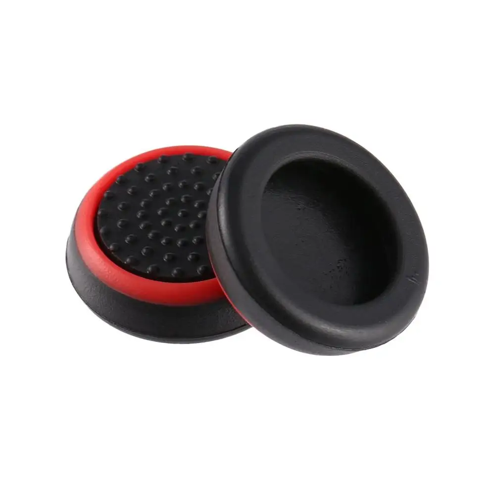 2 шт Силиконовые аналоговые ручки для джойстика для Playstation 4 PS4 Pro Slim PS3 геймпад Thumbstick cap s Xbox 360 One Stick cap - Цвет: black-red