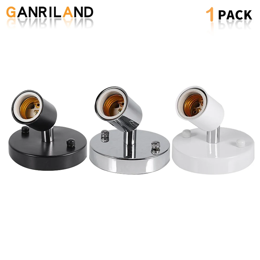 E27 전구 홀더 유니버설 헤드 램프베이스 180 학위 스티어링 현대 벽 램프 조..