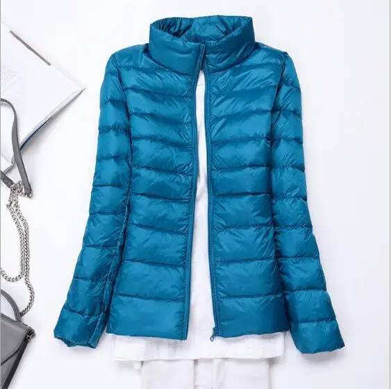Moxeay Winter Women Down Jacket Ultra Light Down 90% White Duck Down Coat Jacket ladies' Hooded Down Parkas Quality Brand Spring - Цвет: Blue 2