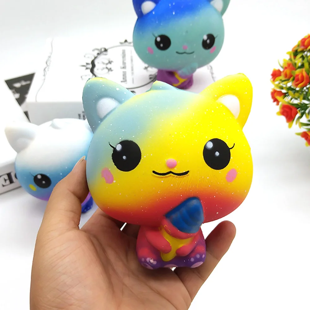 Антистрессовая медленно восстанавливающая форму кукла мороженое игрушка кошка