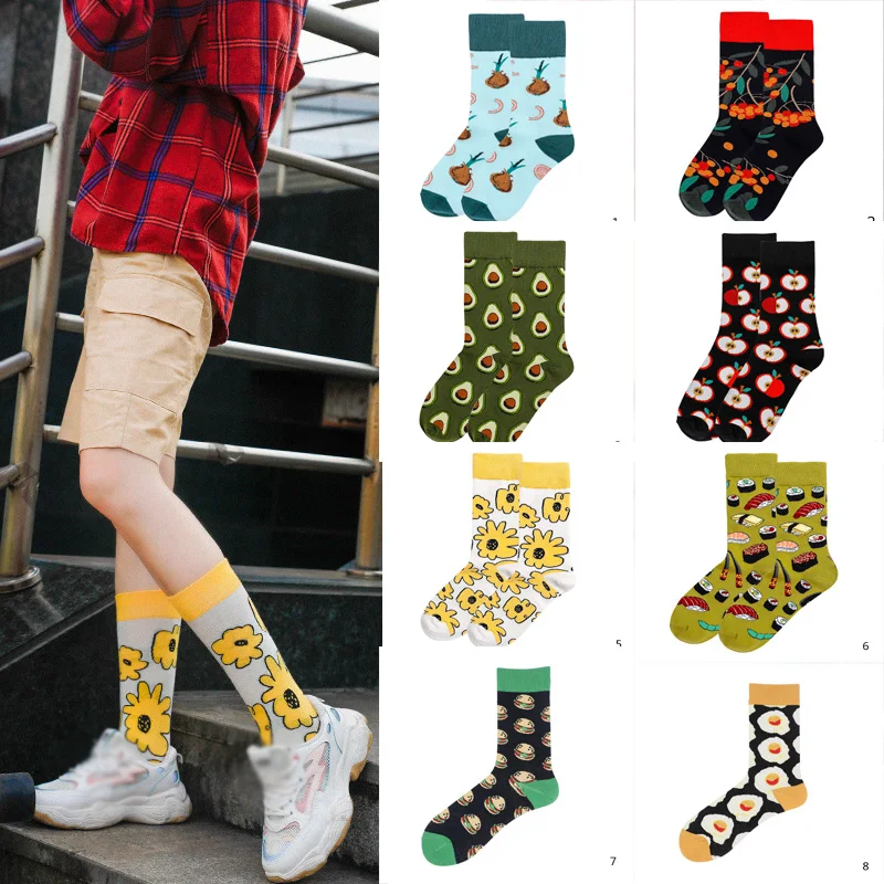 

Harajuku Funny Yolk Socks Japanese Creative Cartoon Mid stockings Women Novelty Calcetines Mujer Sokken Female Girl Cute Socks
