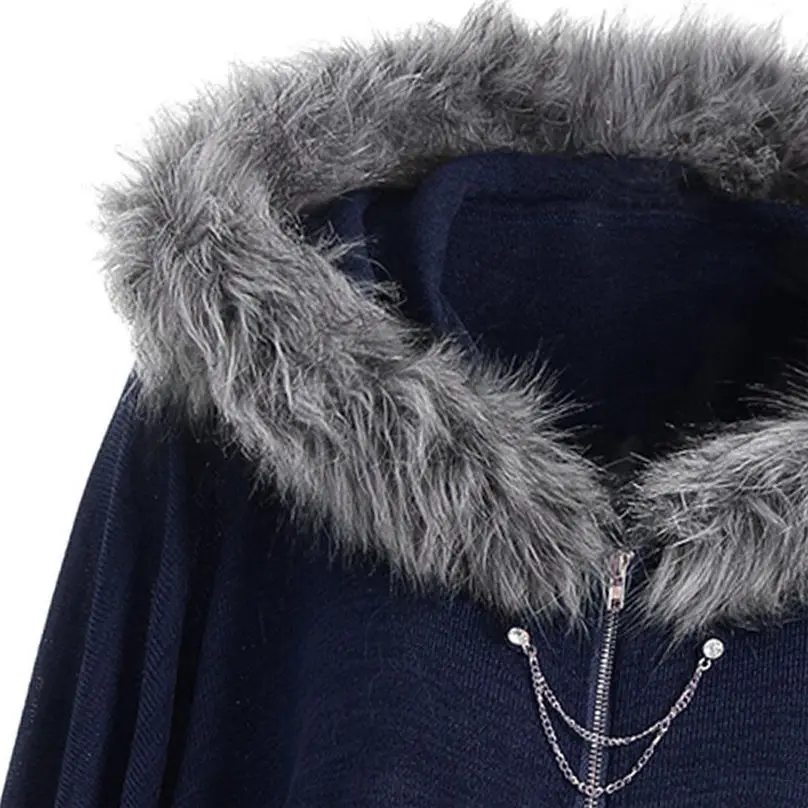 New Fashion Women Cloak Coat Winter Keep Warm Plus Size Bat Sleeve Hooded Plush Hat Zipper Holiday Party Cape Coat 4O24 (14)