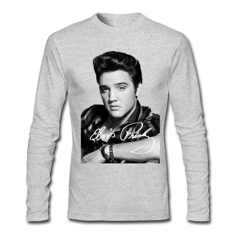 Мужская футболка с длинным рукавом Элвиса Пресли рок-музыка звезда мужские